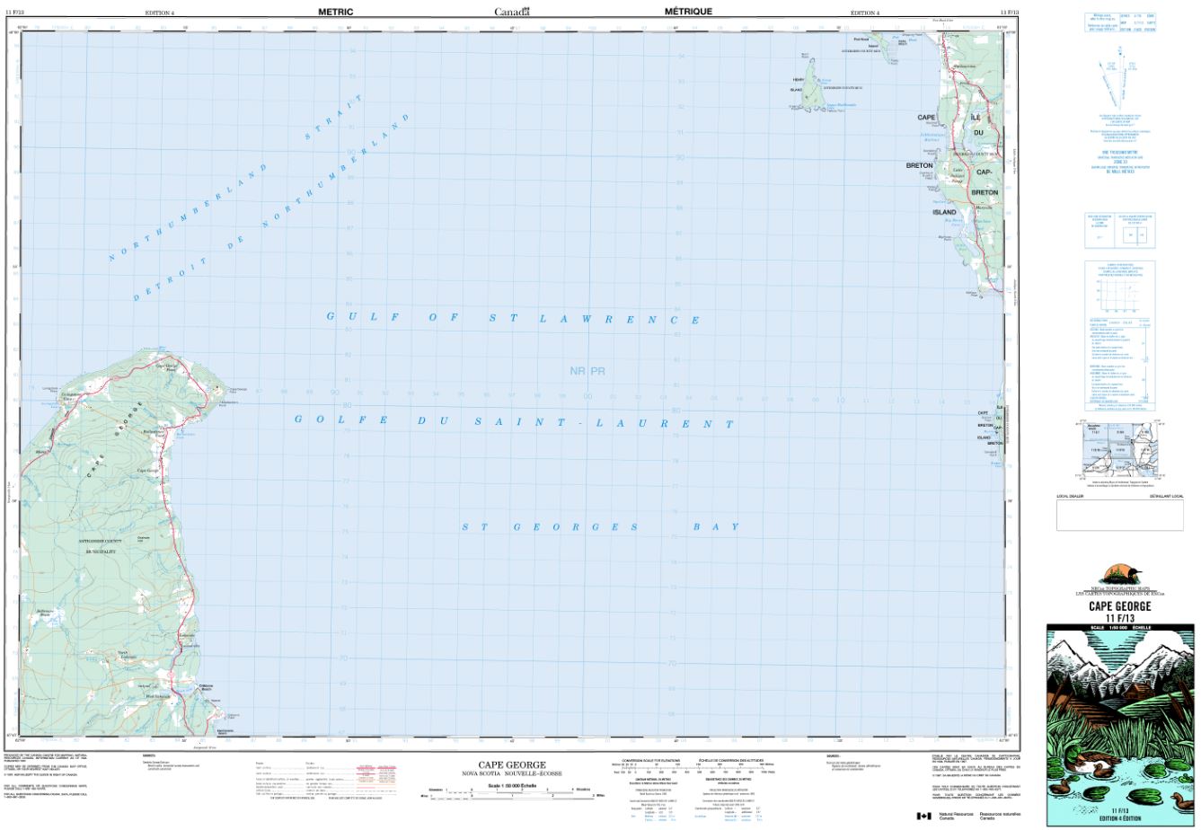 11f13 Cape George Topographic Map Nova Scotia Tyvek Maps And More 7388
