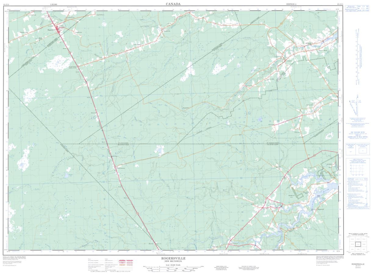 21i11 Rogersville Topographic Maps New Brunswick Maps And More