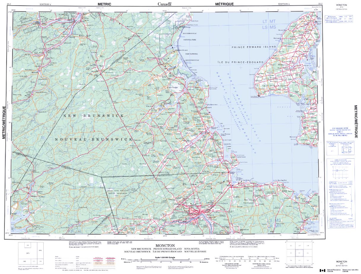 21I Moncton Topographic Maps New Brunswick | Maps & More