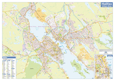 Maps And More Halifax Halifax Urban Wall Map 40" X 28" | Maps & More