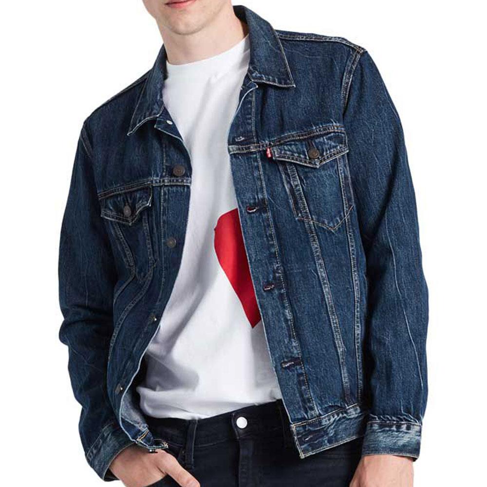 levi's dark blue trucker jacket