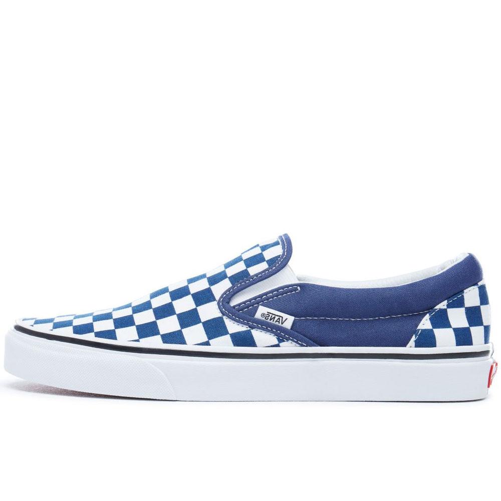 Vans Classic Slip On Checkerboard Embossed - Blue VA38F7QCN