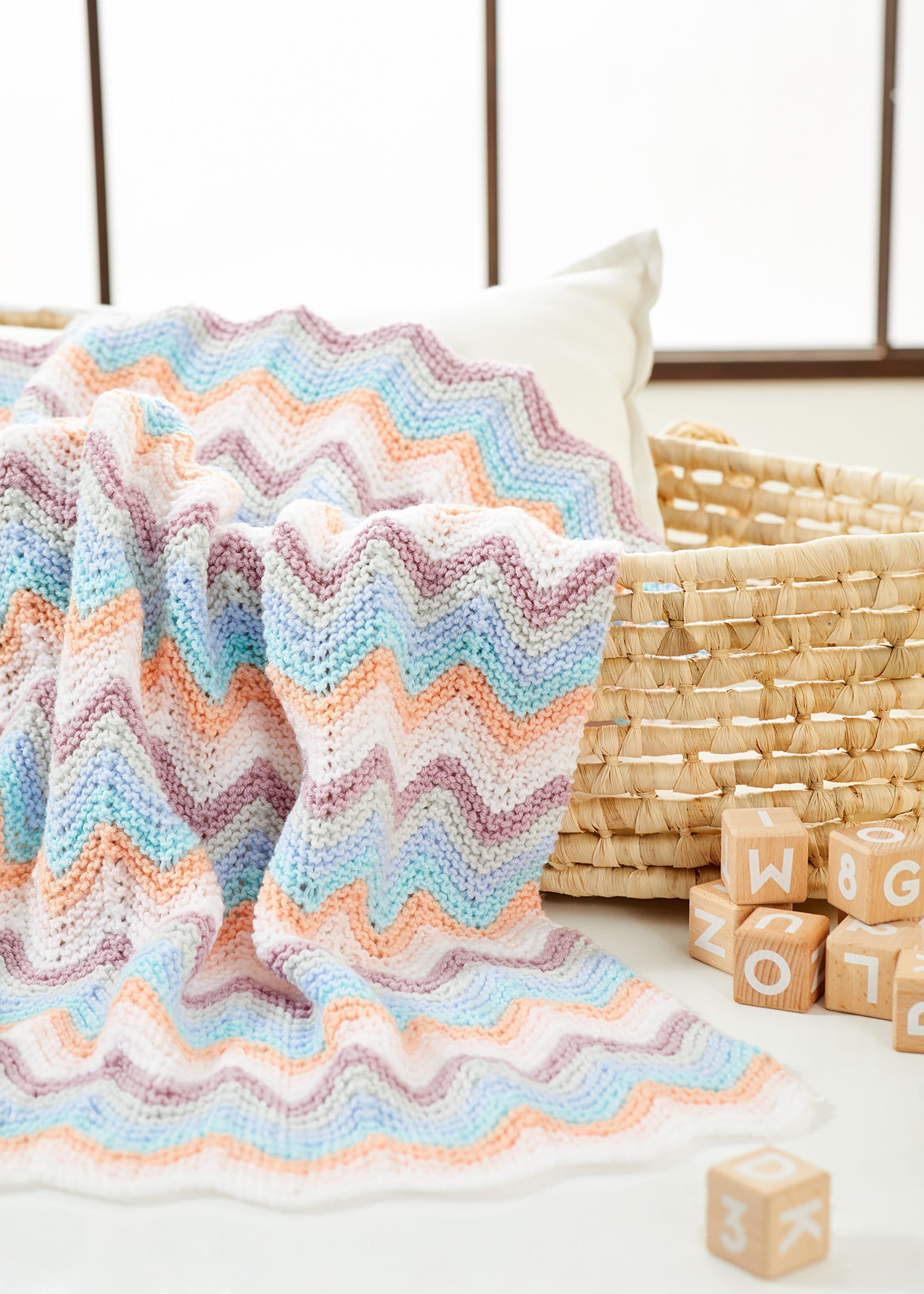 Knit Chevrons Baby Blanket Premier Yarns