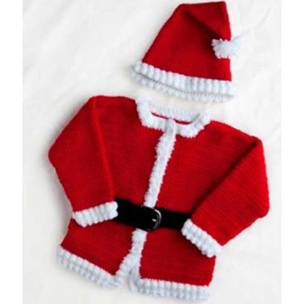 Patrón de crochet gratuito para chaqueta y gorro de Papá Noel Premier®