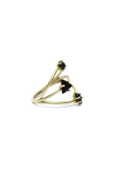 I Like It Here Club Constellation Ring, Black Onyx/Gold - size 7