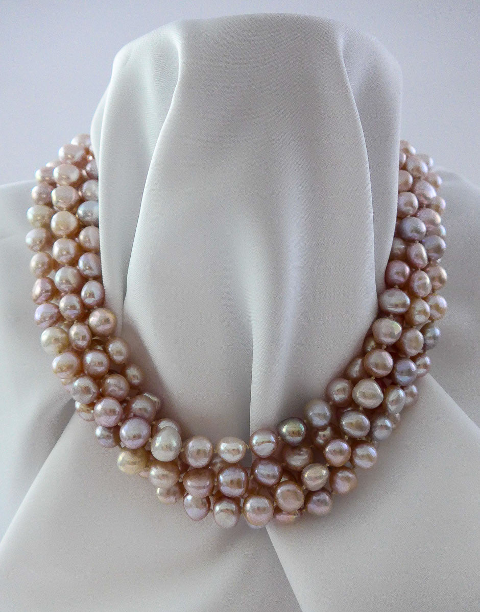 pink cultured pearl necklace