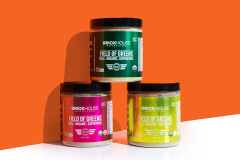 Field of Greens superfood powder stacked flavors