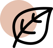 Abstract leaf illustration with a beige circle background.