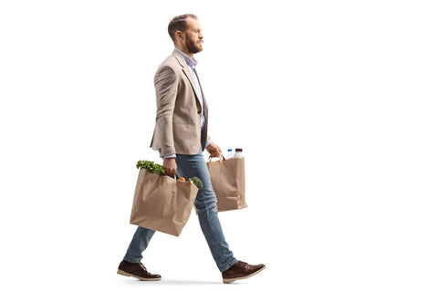 man with grocery bags