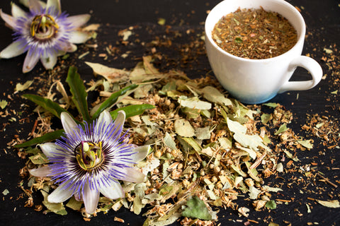 passion flower leaves made into tea