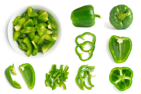 sliced and diced green peppers