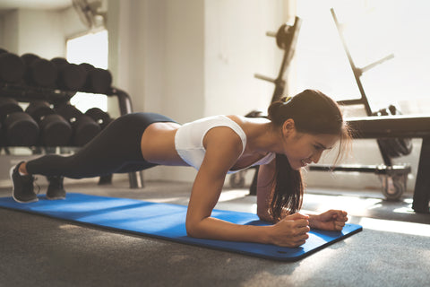 woman doing plank