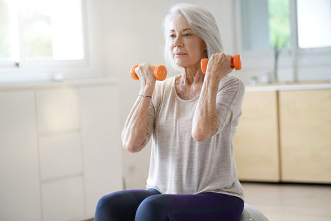 woman with arthritis doing exercise