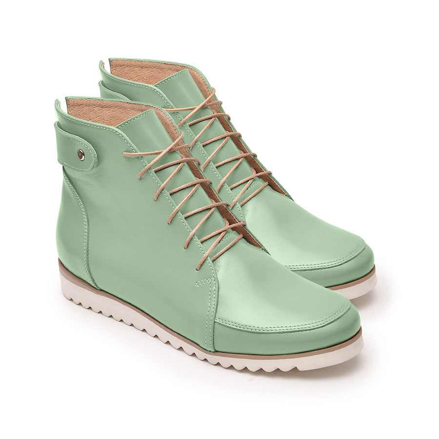 mint green ankle boots