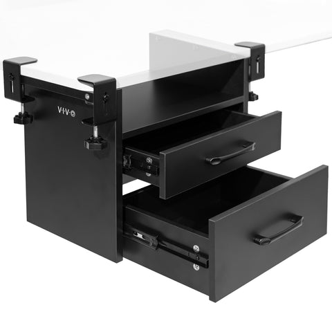 VIVO Black 2 Drawer Mobile Filing Cabinet with Metal Frame, Wooden