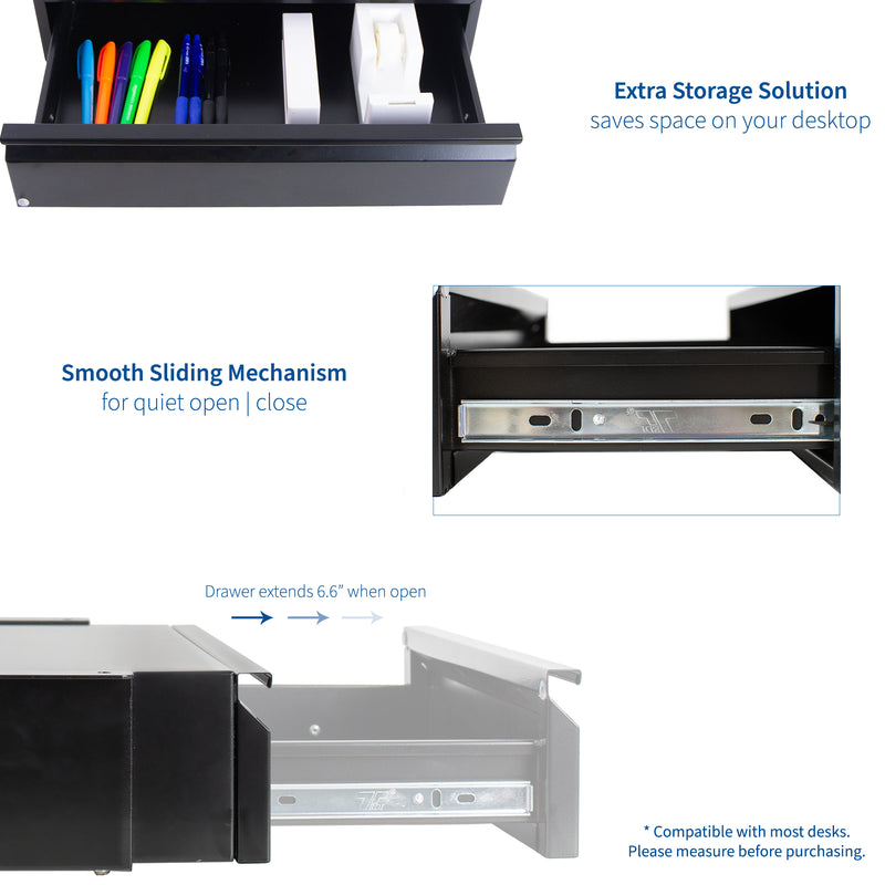 Desk Ac03b Pull Out 18 Under Desk Drawer Vivo Desk Solutions