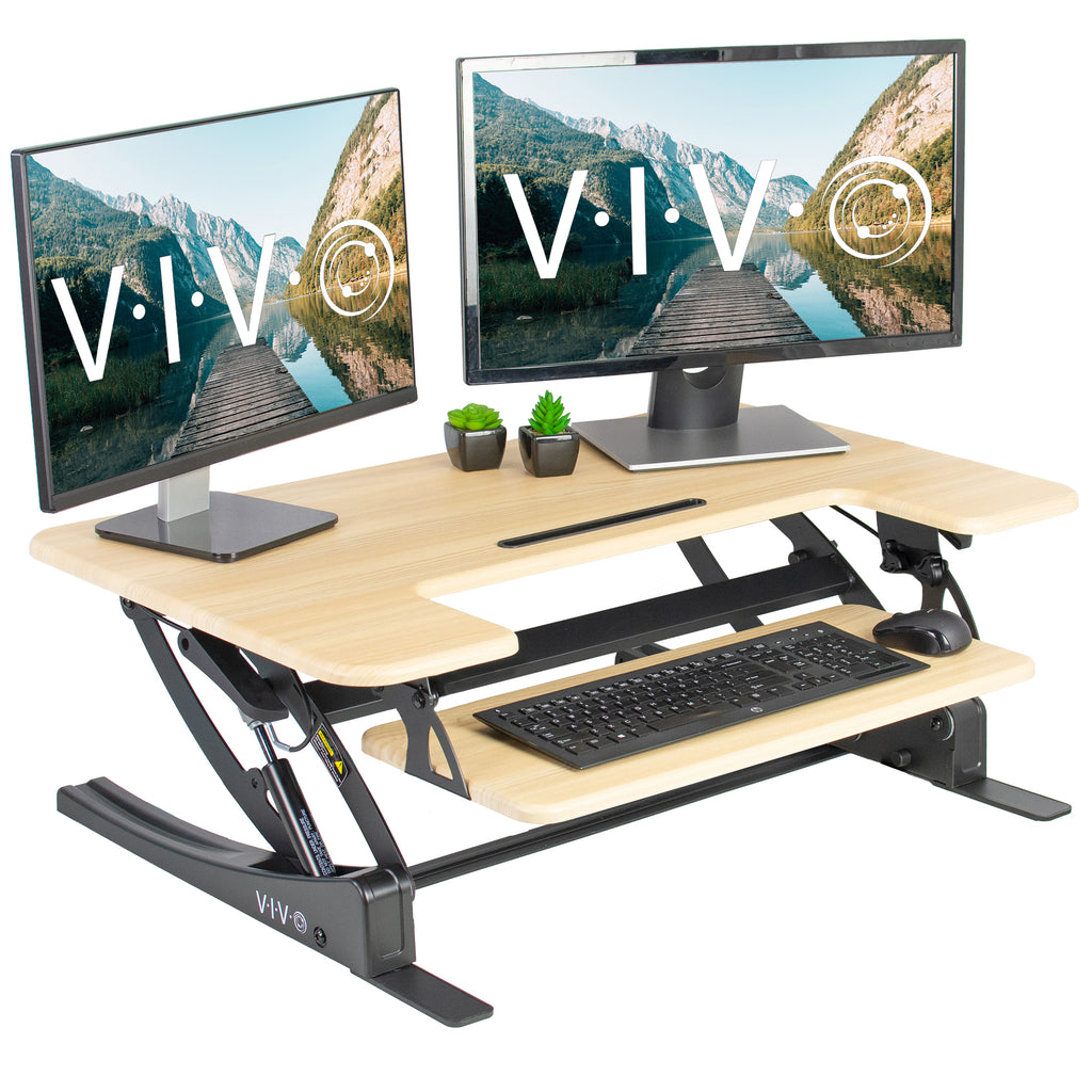 Desk V000vo Oak 36 Desk Riser Vivo Desk Solutions Screen
