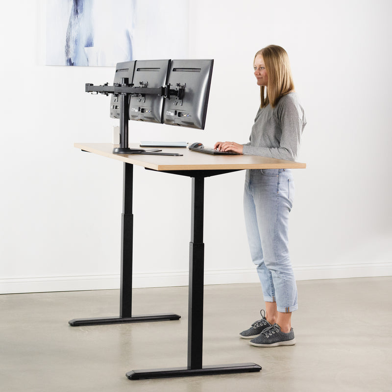 STAND-V003J Triple Monitor Desk Stand - VIVO - desk ...