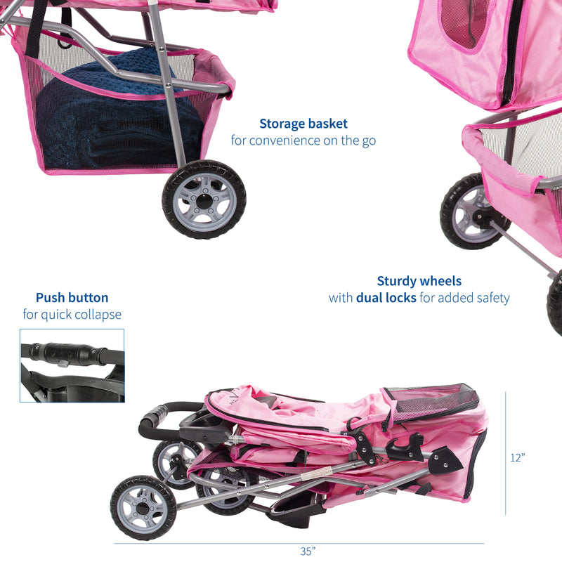 vivo three wheel pet stroller