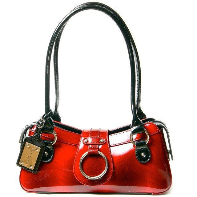 L.A.P.A. Ruby Red Patent Leather Tote Bag at FORZIERI