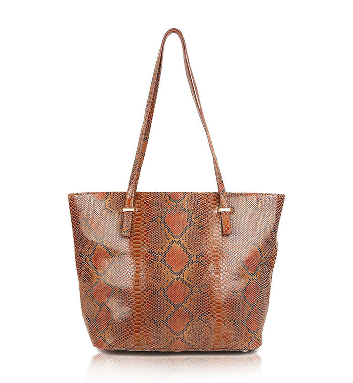 Bronze-brown-leather-designer-tote-bag - Schandra
