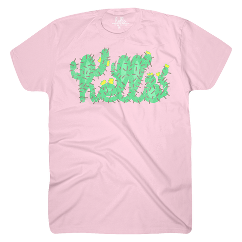 Hello Cactus (Adult & Kids) Pink T-Shirt