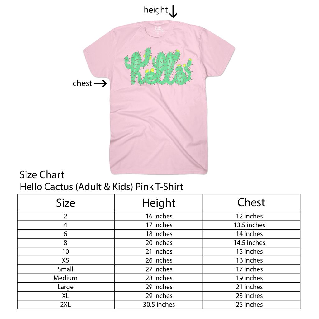 child small t shirt size chart