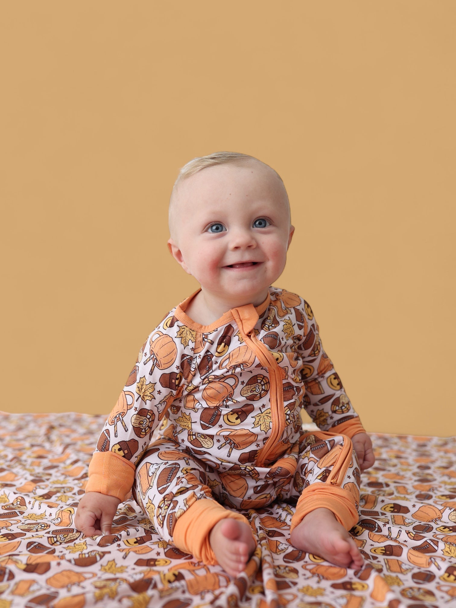 TURKEY & TOUCHDOWNS DREAM ROMPER - DREAM BIG LITTLE CO product image