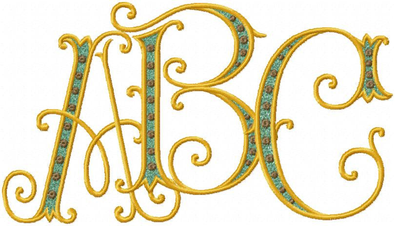 Seth Monogram Font 2 5 And 3 5 Inch Size Bling Sass Sparkle