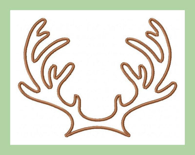 Deer Head Silhouette with Antlers - Comes in Fill Stitch and Applique