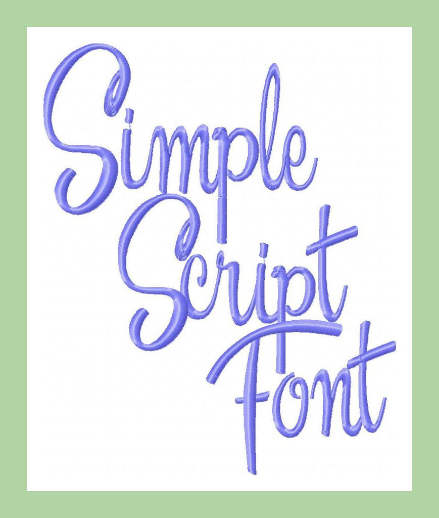 Simple Script Font 1,2, and 3 inch Machine Embroidery Font - | Bling ...