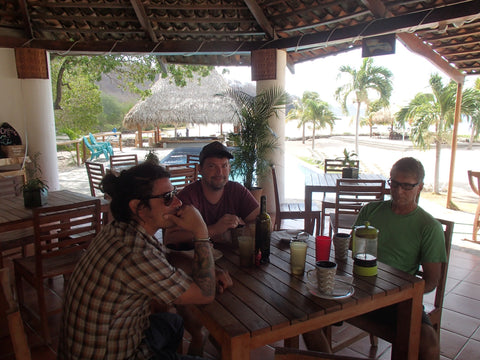 T, V and J at breakfast in Nicaragua