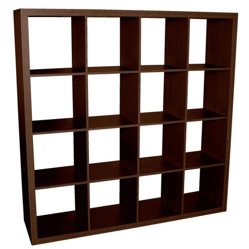 Caro 4x4 Cube Bookcase Bookshelf Walnut Veneer Color Designs