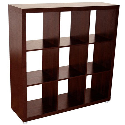 Caro 3x3 Cube Bookcase Bookshelf Walnut Veneer Color Designs