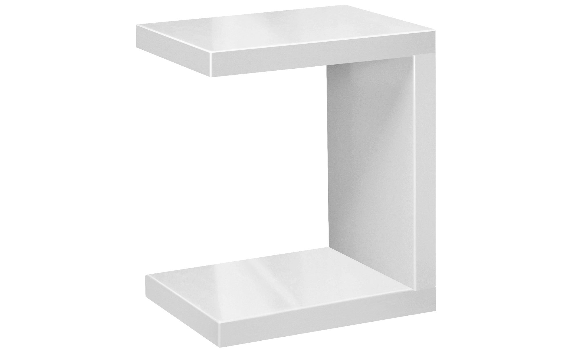 Solina   Side table u shape, white high gloss, screw less 