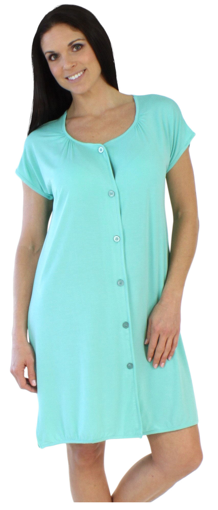 Women's Bamboo Jersey Button Up Sleep Dress Pajama