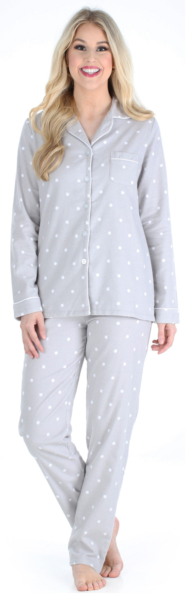 PajamaMania Women’s Cotton Flannel Long Sleeve Pajamas PJ Set