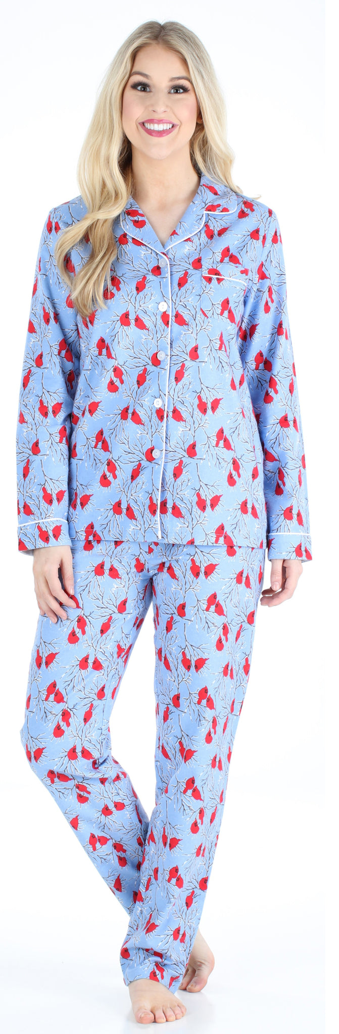 PajamaMania Women’s Cotton Flannel Long Sleeve Pajamas PJ Set