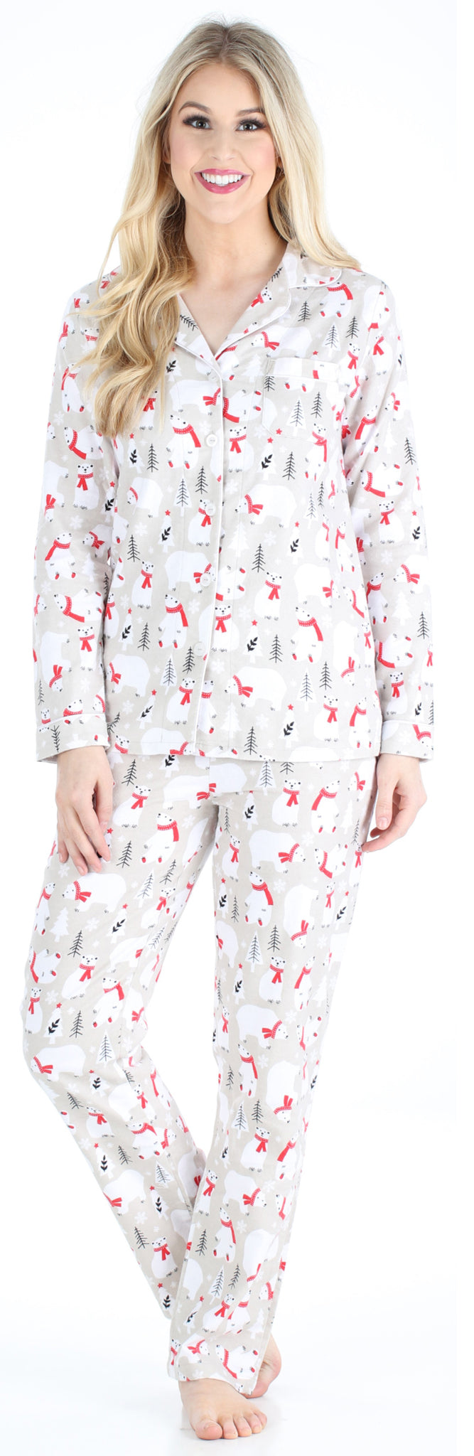 PajamaMania Women’s Cotton Flannel Long Sleeve Pajamas PJ Set