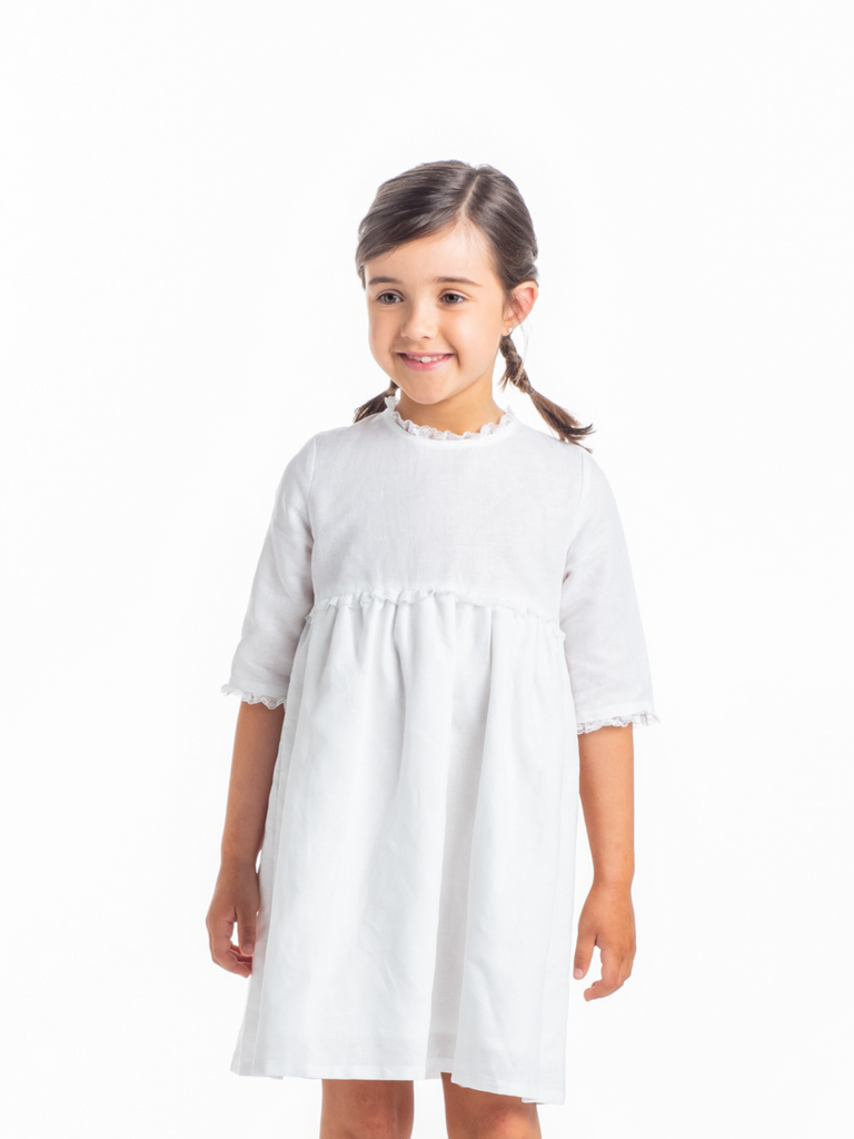 Vestido blanco para niña. Colección minis www.minisbk.com Minis