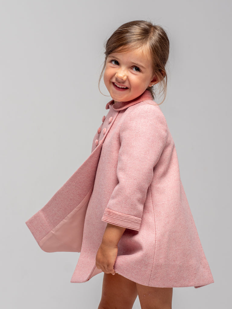 Abrigo rosa para niña - Minis moda infantil