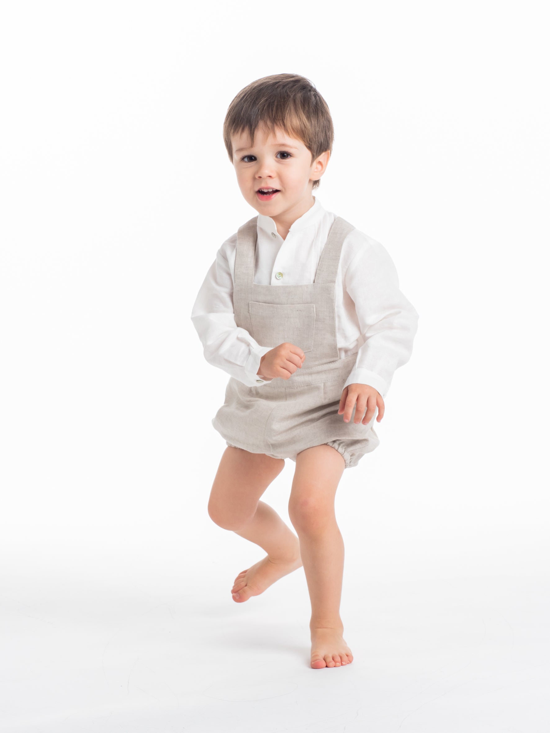 Peto lino crudo para niño y niña - Minis Baby&Kids moda - Shop online