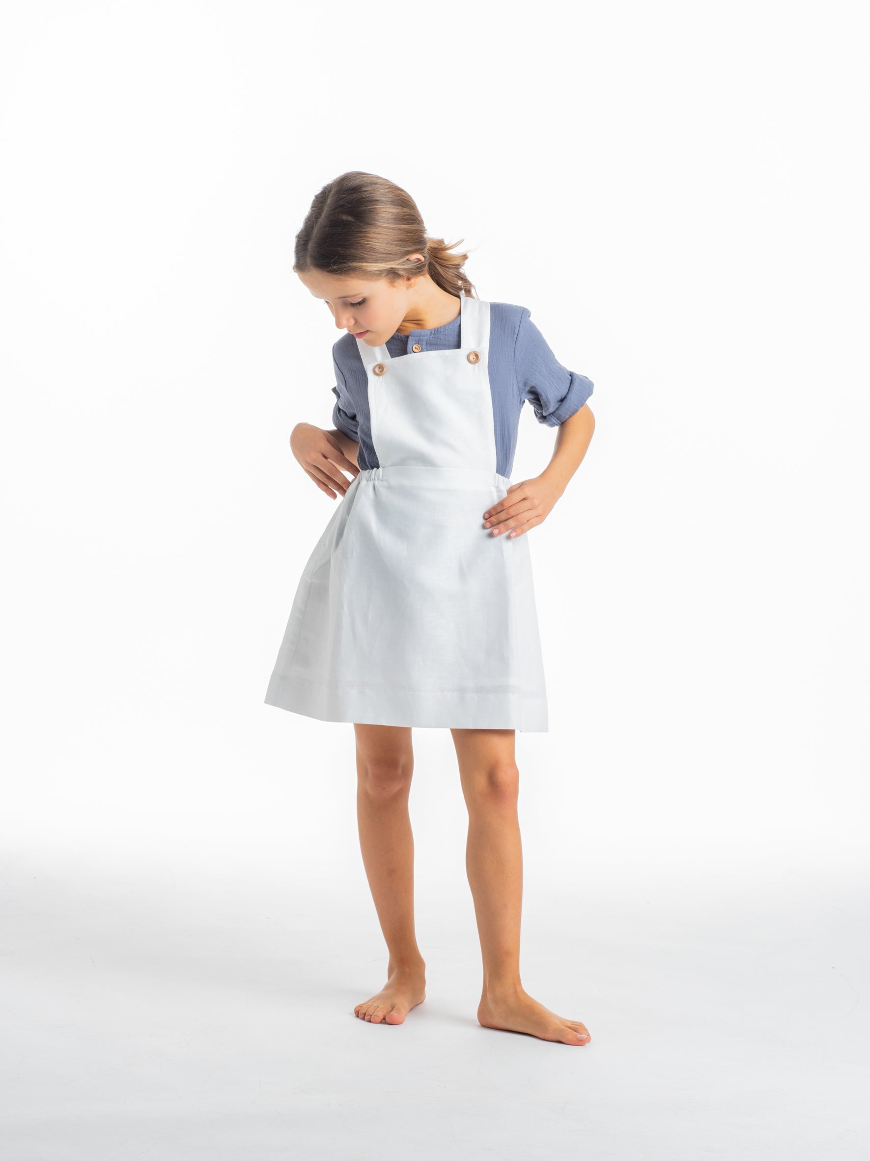 Falda peto lino blanco para niña - Minis Baby&Kids moda niños - Shop