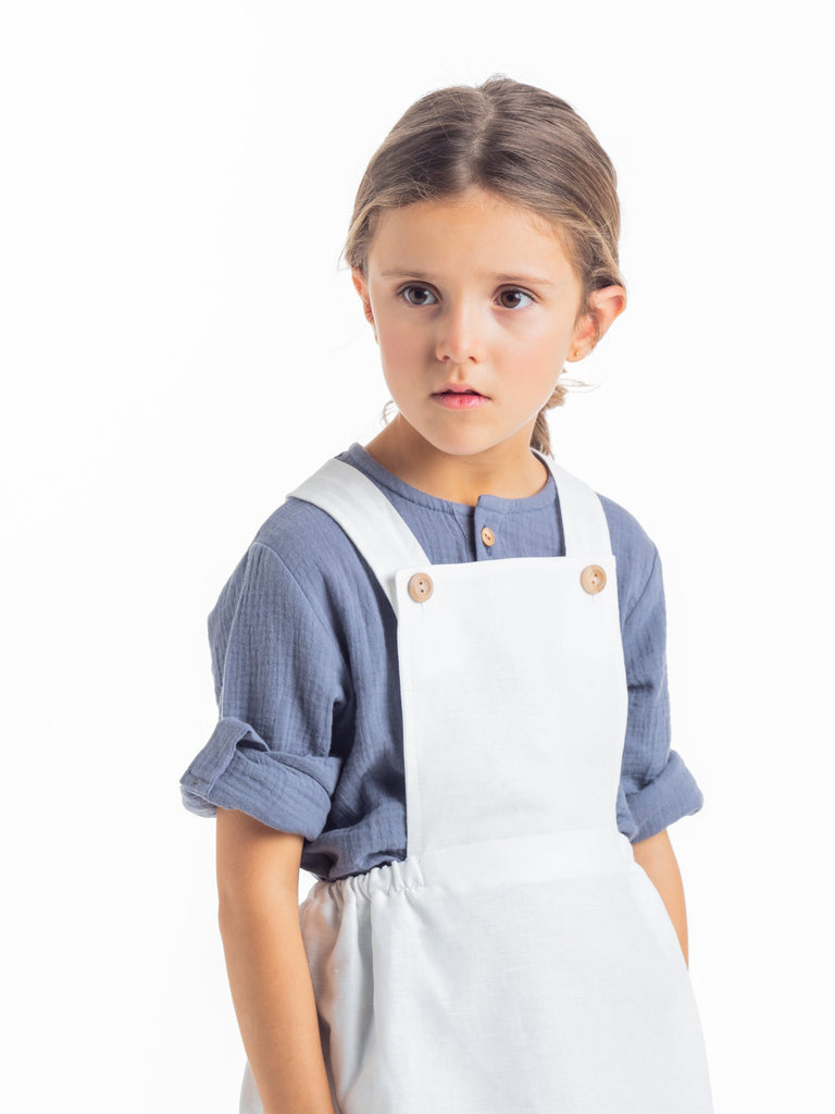 peto lino blanco para niña - Minis Baby&Kids moda niños - Shop online