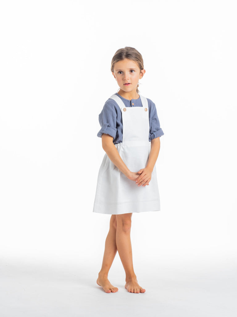 peto lino blanco para niña - Minis Baby&Kids moda niños - Shop online