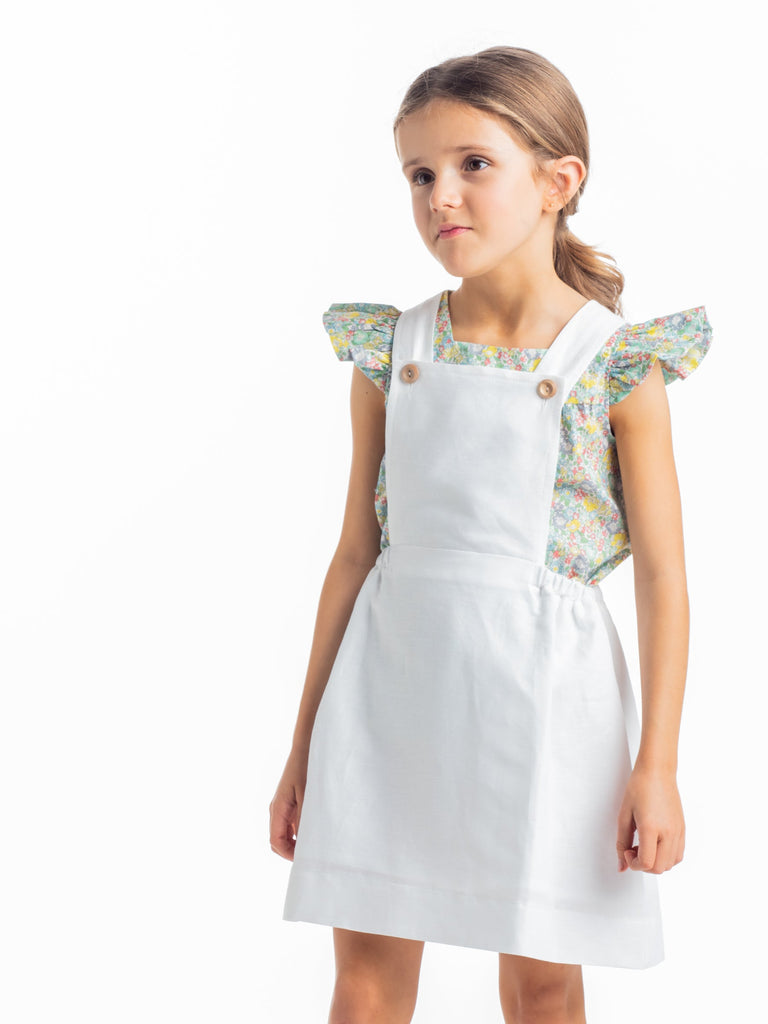 Falda peto lino blanco para niña - Minis Baby&Kids moda niños - Shop