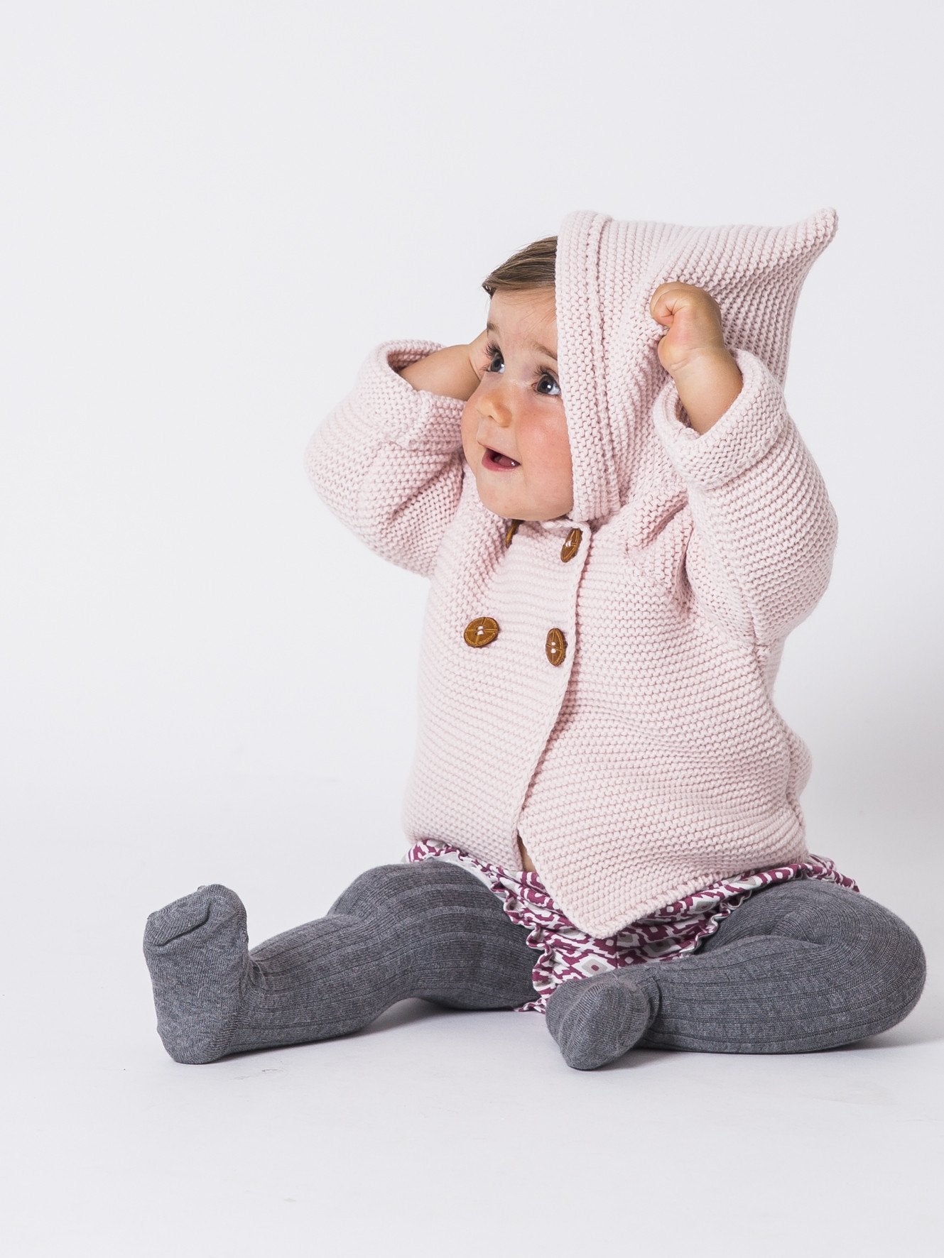 Pink Knitted Duffle Coat Minis Baby Kids Online Store Minis Baby Kids Baby And Children S Clothing Online Store