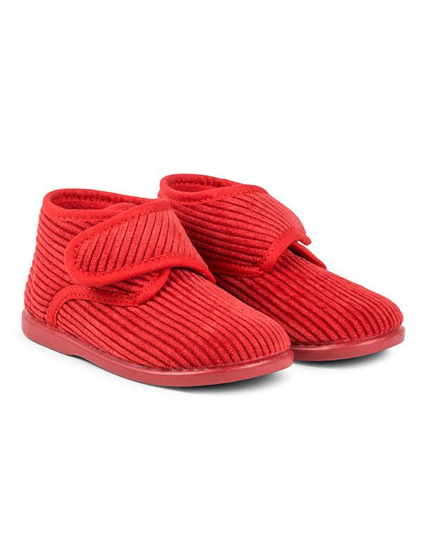 grieta obtener Abreviatura Zapatillas de casa pana color rojo para niño y niña - Minis Baby&Kids