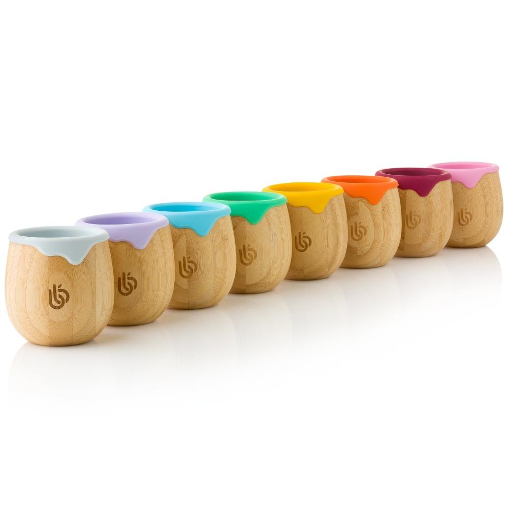 Bamboo Baby Feeding Spoons with Silicone Tips for Toddlers (Multi Colours)