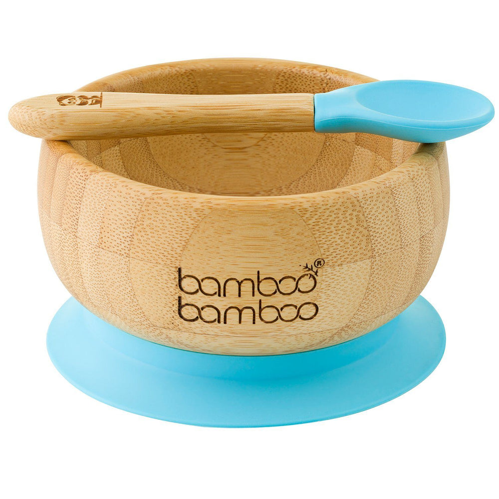 Blue Silicone Bowl W/ Spoon Set – Happy Baby Boutique